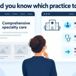 Content marketing for medical practices: a reader compares a vague service statement with clear services and referral boundaries.